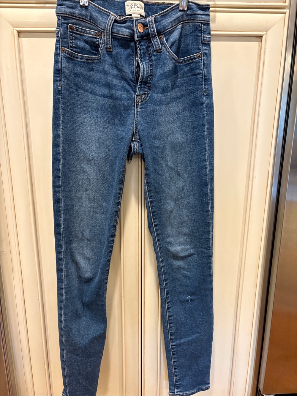 J Crew med wash skinny ankle jeans